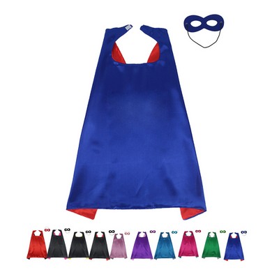 Double Layer Superhero Capes Eye Masks for Children Kids
