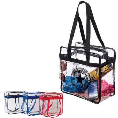 Clear Stadium Zipper Tote Bag