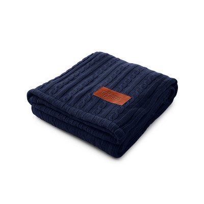 Cable Knit Sherpa Throw