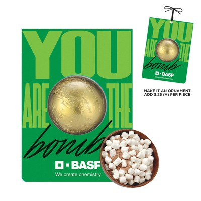 Mega Hot Chocolate Bomb Billboard Card - Milk Chocolate with Foil