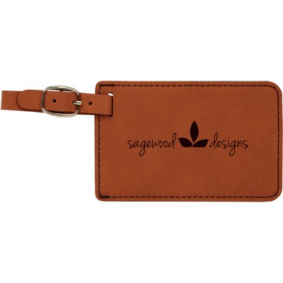4 1/4" x 2 3/4" Rawhide Leatherette Luggage Tag