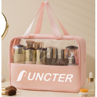 Portable PU Travel Cosmetic Toiletry Storage Bag - Size M
