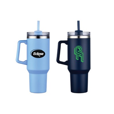 Refresh 40 Oz. Stainless Travel Mug w/Handle & Straw
