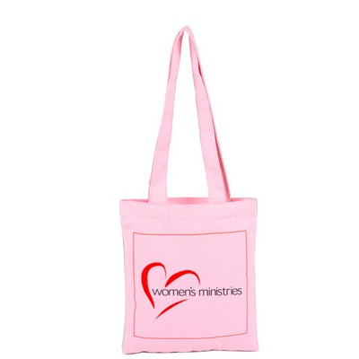 Pink Cotton Canvas Tote W/Long Handles