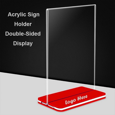 A5 Acrylic Sign Holder Clear Table Signs Stand