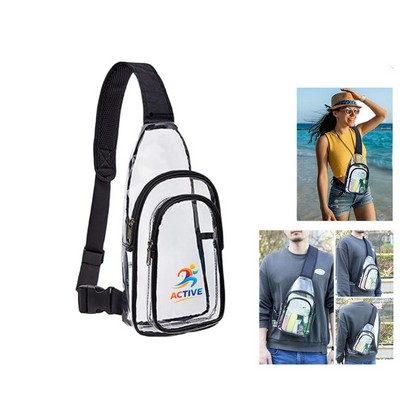 Stadium Approved PVC Sling Bag Crossbody Backpack