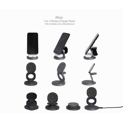 iMojo FC36 3-in-1 15W Collapsable Wireless Charging Station
