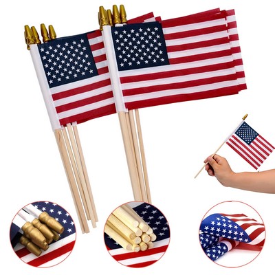 4X6" Custom Hand Held Small American Stick Flag