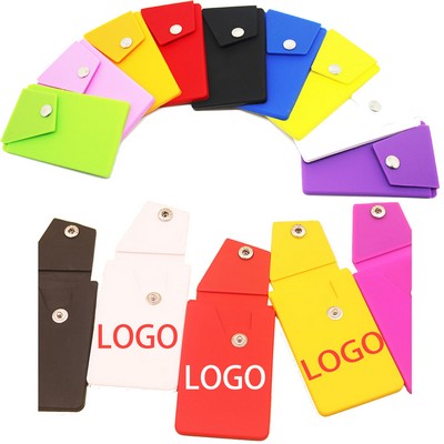 Custom Silicone Button Card Cover Mobile Phone Holder