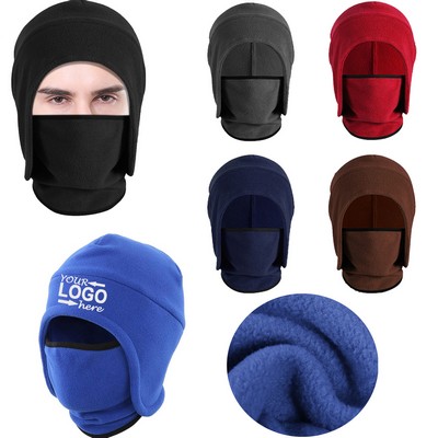 2" 1 Fleece Earflap Skull Beanie