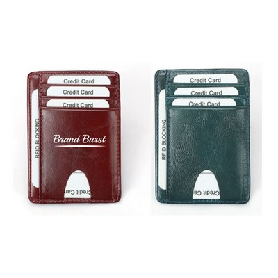 Small RFID Blocking Leather Card Holder