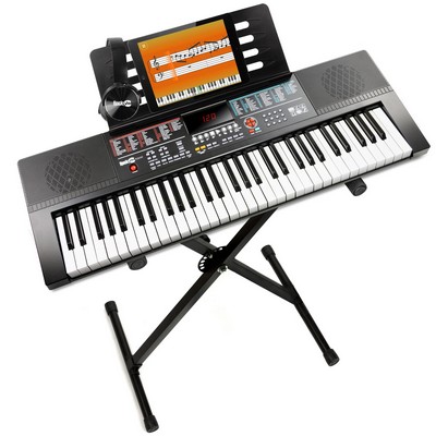 RockJam 61 Key Keyboard w/ X-Style Stand & Headphones