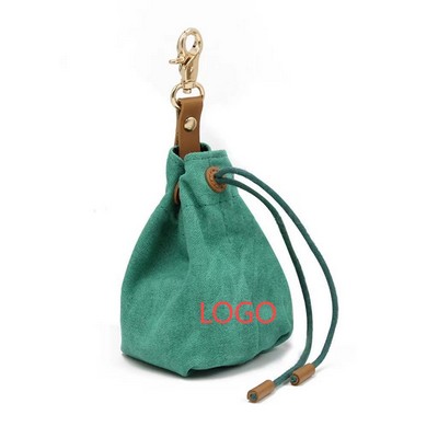 Canvas Drawstring Ditty Pouch with Carabiner