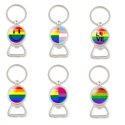 Rainbow LGBT Gay Pride Key Chains W/ Bottle Opener