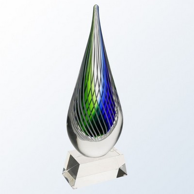 Blue Swirl Award - Clear Base