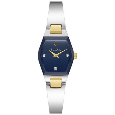 Bulova Watches Ladies' Modern Gemini Stainless Steel Bangle Watch Blue Dial