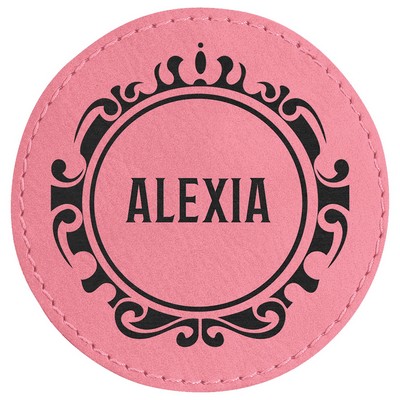 Round Leatherette Patch with Adhesive