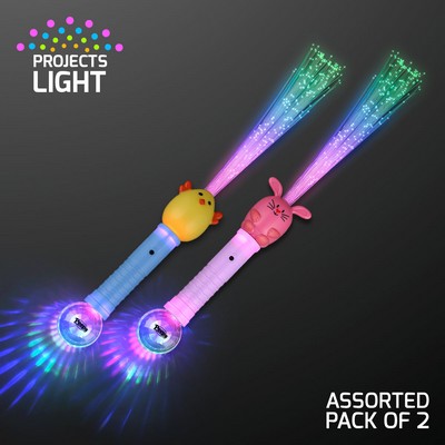Light Up Easter Wands, Assorted Bunny and Chick - PRINTED