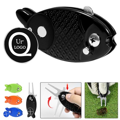 Foldable Zinc Alloy Divot Repair Tool