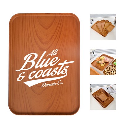 Wood Grain Plastic Tray