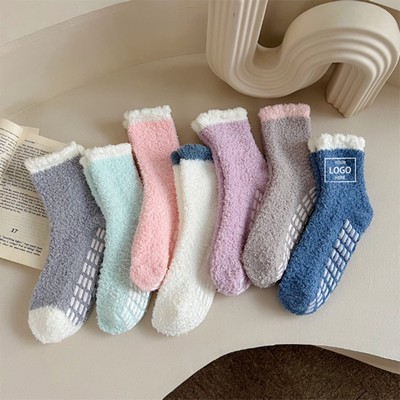 Non-Slip Sherpa Lined Socks w/Grippers
