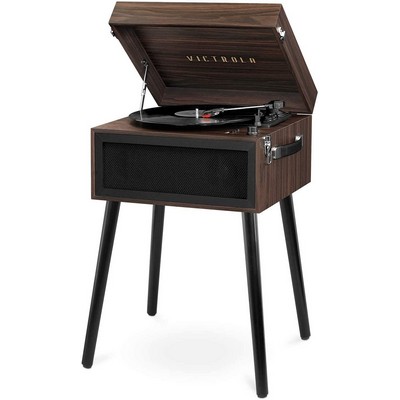 Victrola Bluetooth Record Player Stand w/3-Speed Turntable-Espresso