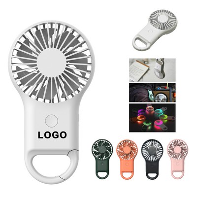 Rechargeable LED Fan With Carabiner