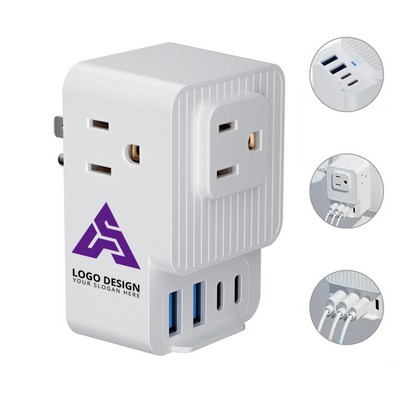 Portable Home Office Multi Plug Wall Outlet Extender Adapter
