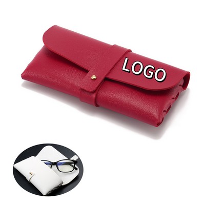 Leather Eyeglass Case With Snap Closure