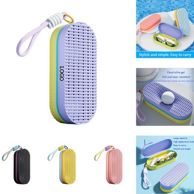 Silicone Swim Goggle Case With Drain Hole