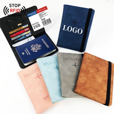 PU Leather Travel Wallet RFID Passport Holder