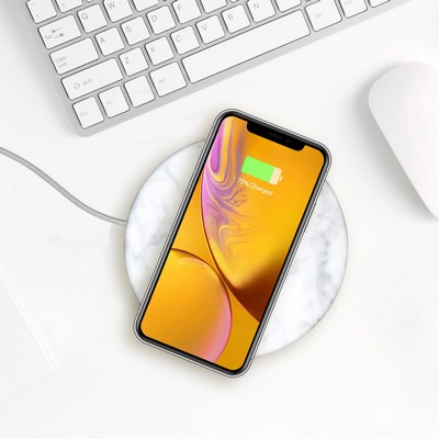 Einova Wireless 10W Qi Charging Stone - White Marble