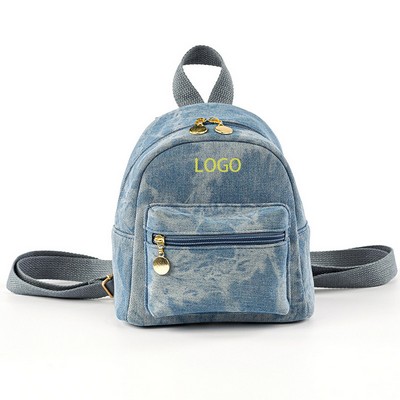 Vintage High-Capacity Denim Backpack