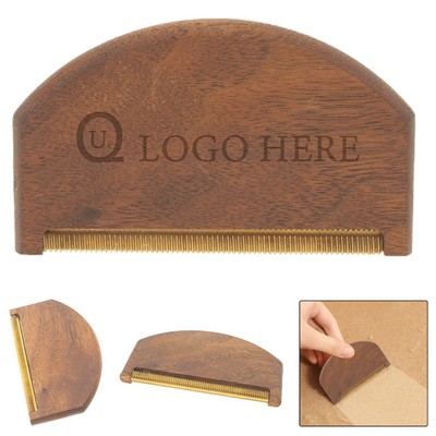 Walnut Wood Comb Lint Removers W/ Bag