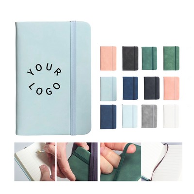 PU Leather Mini Pocket Notebook Journal With Pen