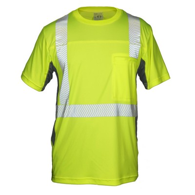 Kishigo 9173 Premium Black Cool Touch Short Sleeve T-shirt, Class 2