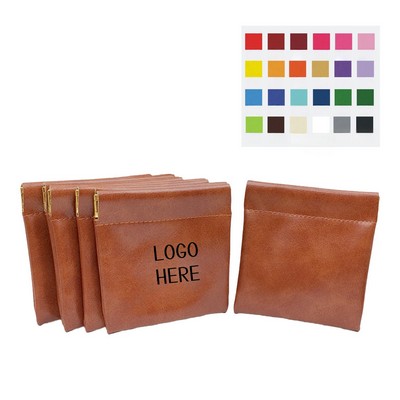 PU Leather Snap Closure Pouch