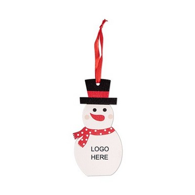 Wooden Snowman Ornament
