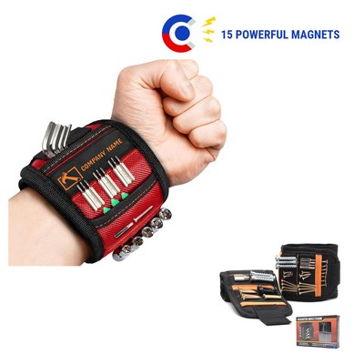 Upgraded Magnetic Tool Wristband with 15 Strong Magnets