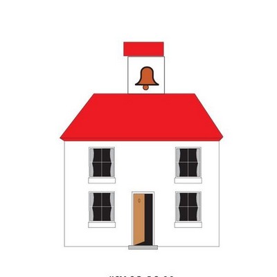 School House Executive Magnet w/ Full Magnetic Back (4 Square Inch)