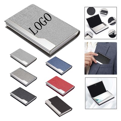 PU Leather Metal Business Card Holder