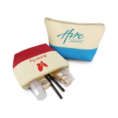 Two-Tone Canvas Cosmetic Bag