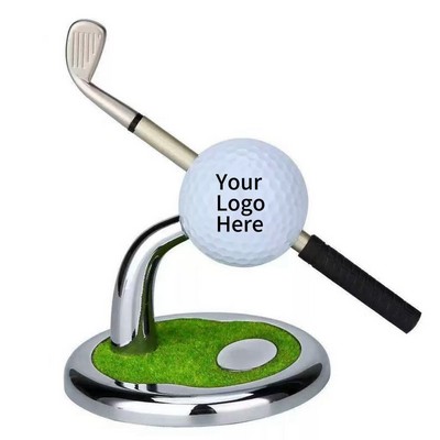 Golf Pen Holder Office Desk Set