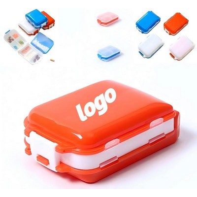 PP Colorful Double-Layer Eight-Compartment Pill Box