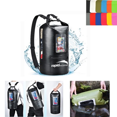 20L PVC Sports Dry Bag Waterproof Backpack With Phone Case