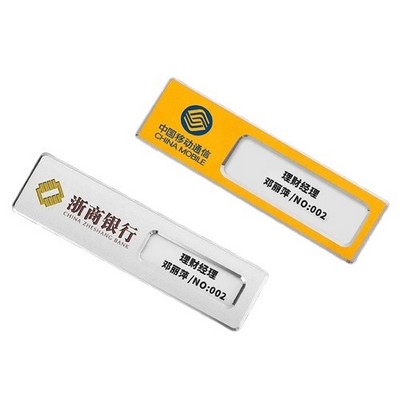 Aluminum Alloy Name Badge With Insert Card Window