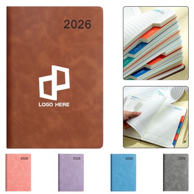 Purejoy Series Daily Planner Of 2026 W/ Hard Pu Cover