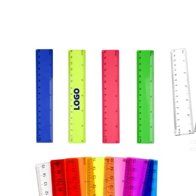 6" Transparent Colored Plastic Ruler