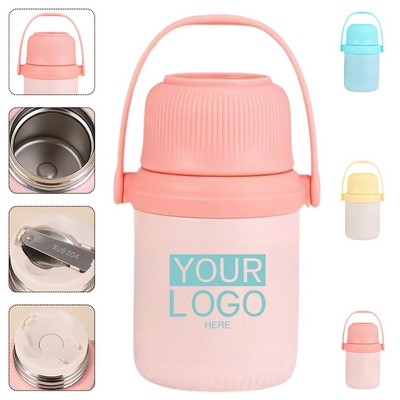 Insulated Food Jar With Folding Spoon