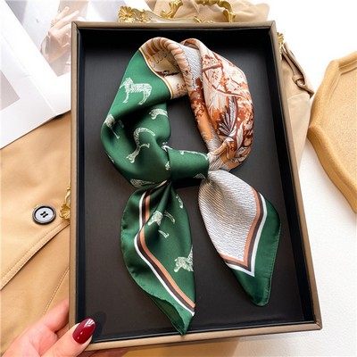 Custom 26.8" x 26.8" Silky Satin Head Scarf Hair Neck Scarves